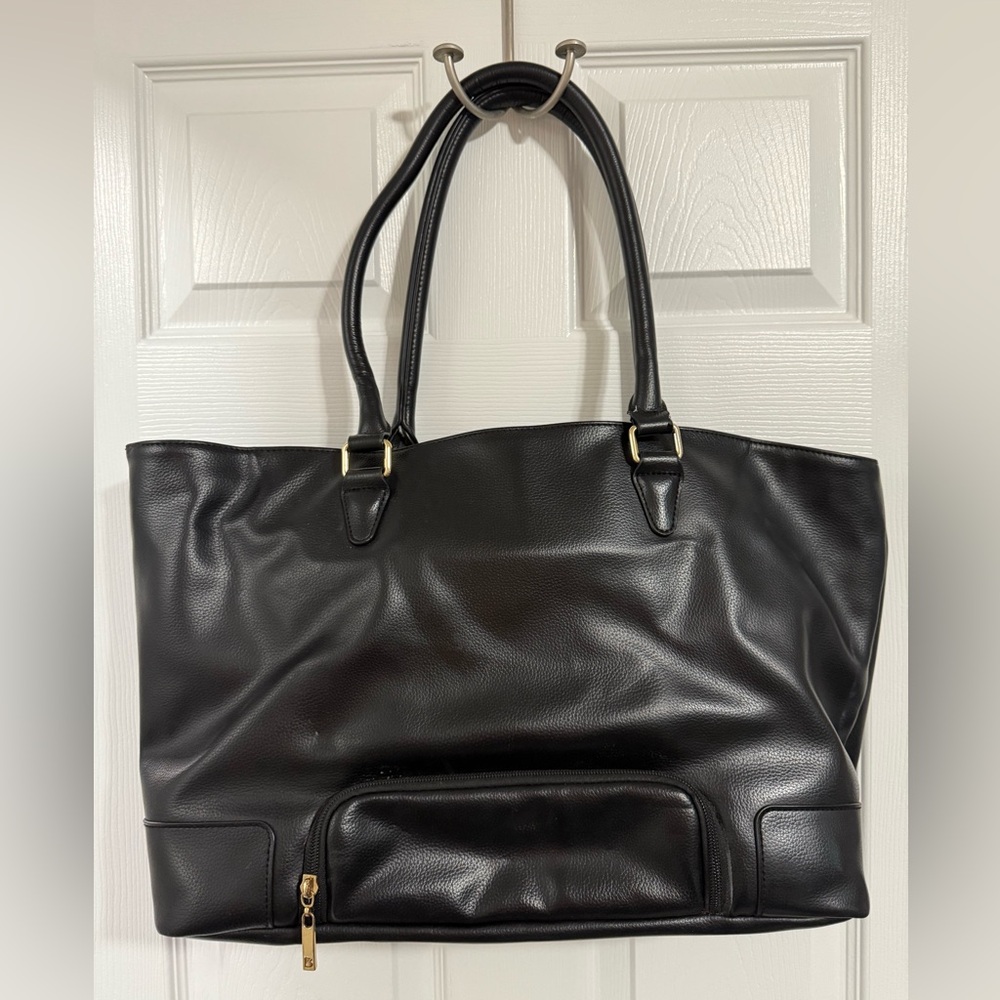 Buffbunny Elegant Onyx Leather Game Changer Tote Bag